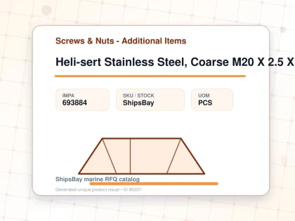Heli-sert Stainless Steel, Coarse M20 X 2.5 X 50mm - Screws & Nuts - Additional Items - IMPA 693884 - UOM PCS