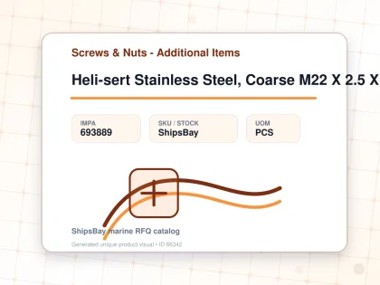 Heli-sert Stainless Steel, Coarse M22 X 2.5 X 55mm - Screws & Nuts - Additional Items - IMPA 693889 - UOM PCS