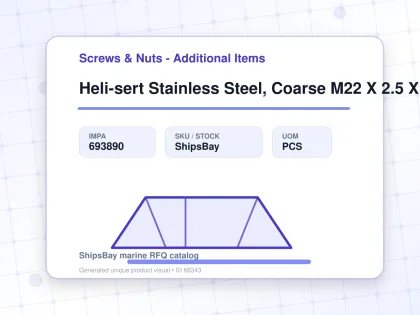 Heli-sert Stainless Steel, Coarse M22 X 2.5 X 66mm - Screws & Nuts - Additional Items - IMPA 693890 - UOM PCS