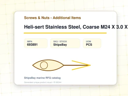 Heli-sert Stainless Steel, Coarse M24 X 3.0 X 24mm - Screws & Nuts - Additional Items - IMPA 693891 - UOM PCS