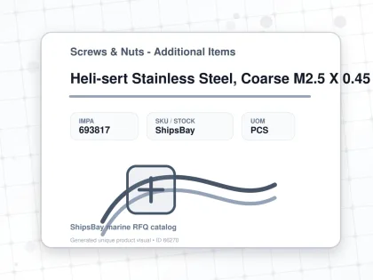 Heli-sert Stainless Steel, Coarse M2.5 X 0.45 X 4mm - Screws & Nuts - Additional Items - IMPA 693817 - UOM PCS