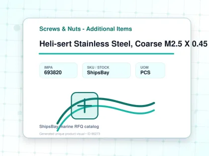 Heli-sert Stainless Steel, Coarse M2.5 X 0.45 X 7.5mm - Screws & Nuts - Additional Items - IMPA 693820 - UOM PCS