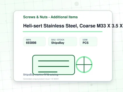 Heli-sert Stainless Steel, Coarse M33 X 3.5 X 49mm - Screws & Nuts - Additional Items - IMPA 693898 - UOM PCS