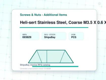 Heli-sert Stainless Steel, Coarse M3.5 X 0.6 X 9mm - Screws & Nuts - Additional Items - IMPA 693829 - UOM PCS