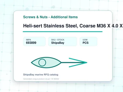 Heli-sert Stainless Steel, Coarse M36 X 4.0 X 54mm - Screws & Nuts - Additional Items - IMPA 693899 - UOM PCS
