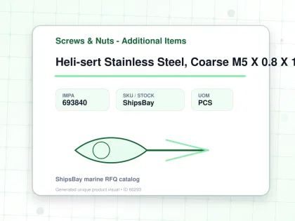 Heli-sert Stainless Steel, Coarse M5 X 0.8 X 15mm - Screws & Nuts - Additional Items - IMPA 693840 - UOM PCS