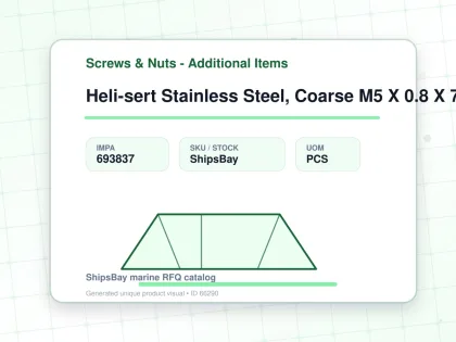Heli-sert Stainless Steel, Coarse M5 X 0.8 X 7.5mm - Screws & Nuts - Additional Items - IMPA 693837 - UOM PCS