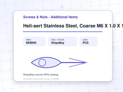 Heli-sert Stainless Steel, Coarse M6 X 1.0 X 18mm - Screws & Nuts - Additional Items - IMPA 693845 - UOM PCS