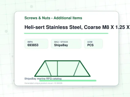 Heli-sert Stainless Steel, Coarse M8 X 1.25 X 16mm - Screws & Nuts - Additional Items - IMPA 693853 - UOM PCS