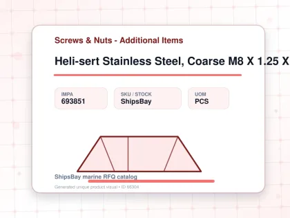 Heli-sert Stainless Steel, Coarse M8 X 1.25 X 8mm - Screws & Nuts - Additional Items - IMPA 693851 - UOM PCS