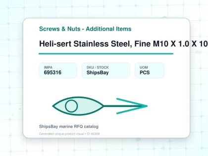 Heli-sert Stainless Steel, Fine M10 X 1.0 X 10mm - Screws & Nuts - Additional Items - IMPA 695316 - UOM PCS