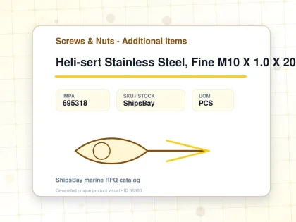 Heli-sert Stainless Steel, Fine M10 X 1.0 X 20mm - Screws & Nuts - Additional Items - IMPA 695318 - UOM PCS