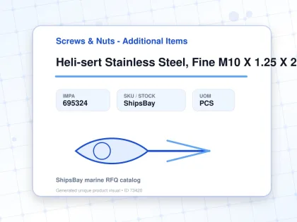 Heli-sert Stainless Steel, Fine M10 X 1.25 X 25mm - Screws & Nuts - Additional Items - IMPA 695324 - UOM PCS