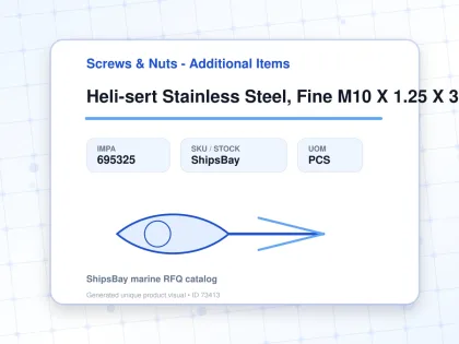 Heli-sert Stainless Steel, Fine M10 X 1.25 X 30mm - Screws & Nuts - Additional Items - IMPA 695325 - UOM PCS