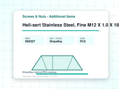 Heli-sert Stainless Steel, Fine M12 X 1.0 X 18mm - Screws & Nuts - Additional Items - IMPA 695327 - UOM PCS