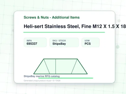 Heli-sert Stainless Steel, Fine M12 X 1.5 X 18mm - Screws & Nuts - Additional Items - IMPA 695337 - UOM PCS