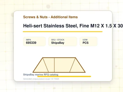 Heli-sert Stainless Steel, Fine M12 X 1.5 X 30mm - Screws & Nuts - Additional Items - IMPA 695339 - UOM PCS