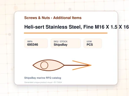 Heli-sert Stainless Steel, Fine M16 X 1.5 X 16mm - Screws & Nuts - Additional Items - IMPA 695346 - UOM PCS