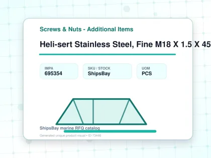 Heli-sert Stainless Steel, Fine M18 X 1.5 X 45mm - Screws & Nuts - Additional Items - IMPA 695354 - UOM PCS