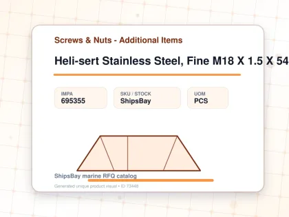 Heli-sert Stainless Steel, Fine M18 X 1.5 X 54mm - Screws & Nuts - Additional Items - IMPA 695355 - UOM PCS