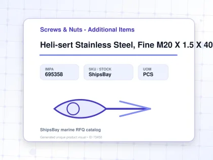 Heli-sert Stainless Steel, Fine M20 X 1.5 X 40mm - Screws & Nuts - Additional Items - IMPA 695358 - UOM PCS