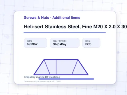 Heli-sert Stainless Steel, Fine M20 X 2.0 X 30mm - Screws & Nuts - Additional Items - IMPA 695362 - UOM PCS