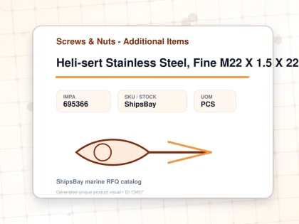 Heli-sert Stainless Steel, Fine M22 X 1.5 X 22mm - Screws & Nuts - Additional Items - IMPA 695366 - UOM PCS