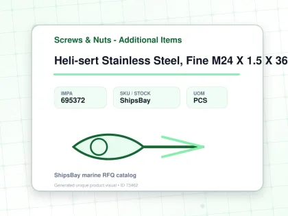 Heli-sert Stainless Steel, Fine M24 X 1.5 X 36mm - Screws & Nuts - Additional Items - IMPA 695372 - UOM PCS