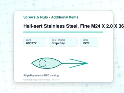 Heli-sert Stainless Steel, Fine M24 X 2.0 X 36mm - Screws & Nuts - Additional Items - IMPA 695377 - UOM PCS