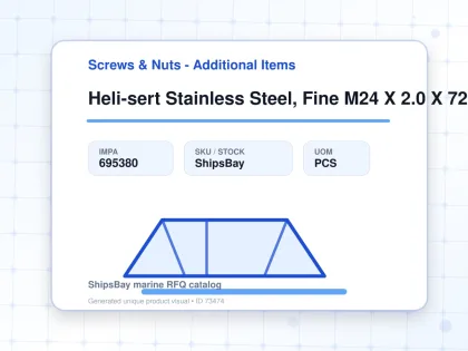 Heli-sert Stainless Steel, Fine M24 X 2.0 X 72mm - Screws & Nuts - Additional Items - IMPA 695380 - UOM PCS