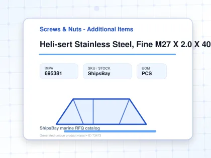 Heli-sert Stainless Steel, Fine M27 X 2.0 X 40mm - Screws & Nuts - Additional Items - IMPA 695381 - UOM PCS