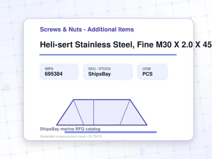 Heli-sert Stainless Steel, Fine M30 X 2.0 X 45mm - Screws & Nuts - Additional Items - IMPA 695384 - UOM PCS