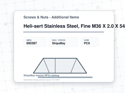 Heli-sert Stainless Steel, Fine M36 X 2.0 X 54mm - Screws & Nuts - Additional Items - IMPA 695387 - UOM PCS