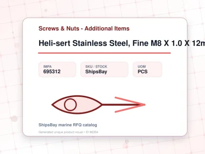 Heli-sert Stainless Steel, Fine M8 X 1.0 X 12mm - Screws & Nuts - Additional Items - IMPA 695312 - UOM PCS