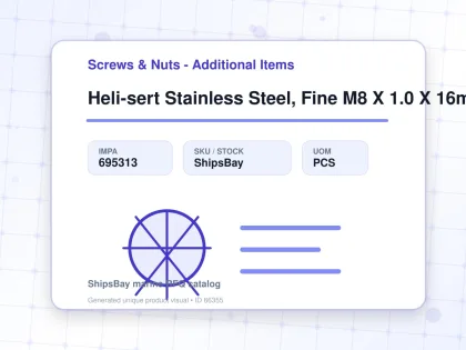 Heli-sert Stainless Steel, Fine M8 X 1.0 X 16mm - Screws & Nuts - Additional Items - IMPA 695313 - UOM PCS