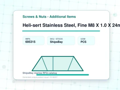 Heli-sert Stainless Steel, Fine M8 X 1.0 X 24mm - Screws & Nuts - Additional Items - IMPA 695315 - UOM PCS