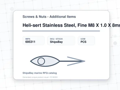 Heli-sert Stainless Steel, Fine M8 X 1.0 X 8mm - Screws & Nuts - Additional Items - IMPA 695311 - UOM PCS