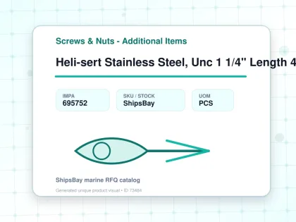 Heli-sert Stainless Steel, Unc 1 1/4" Length 48mm - Screws & Nuts - Additional Items - IMPA 695752 - UOM PCS