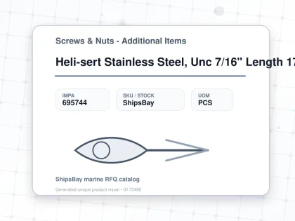 Heli-sert Stainless Steel, Unc 7/16" Length 17mm - Screws & Nuts - Additional Items - IMPA 695744 - UOM PCS