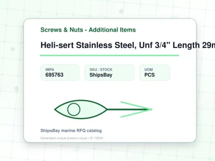 Heli-sert Stainless Steel, Unf 3/4" Length 29mm - Screws & Nuts - Additional Items - IMPA 695763 - UOM PCS