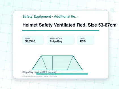 Helmet Safety Ventilated Red, Size 53-67cm - Safety Equipment - Additional Items - IMPA 310340 - UOM PCS
