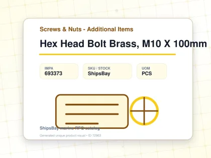 Hex Head Bolt Brass, M10 X 100mm - Screws & Nuts - Additional Items - IMPA 693373 - UOM PCS