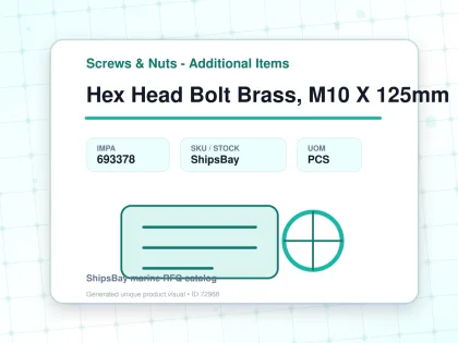 Hex Head Bolt Brass, M10 X 125mm - Screws & Nuts - Additional Items - IMPA 693378 - UOM PCS