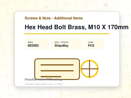 Hex Head Bolt Brass, M10 X 170mm - Screws & Nuts - Additional Items - IMPA 693383 - UOM PCS