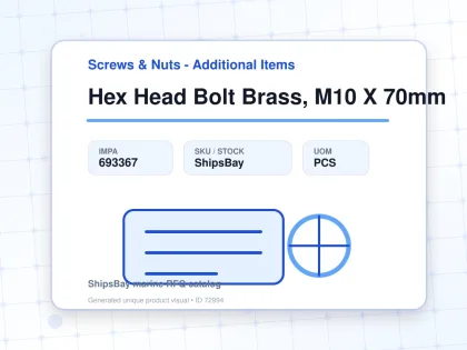 Hex Head Bolt Brass, M10 X 70mm - Screws & Nuts - Additional Items - IMPA 693367 - UOM PCS