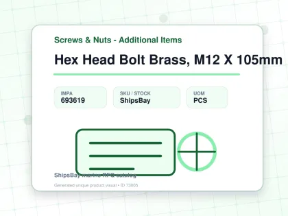 Hex Head Bolt Brass, M12 X 105mm - Screws & Nuts - Additional Items - IMPA 693619 - UOM PCS