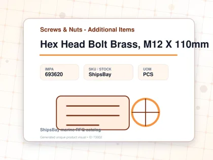 Hex Head Bolt Brass, M12 X 110mm - Screws & Nuts - Additional Items - IMPA 693620 - UOM PCS
