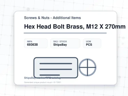 Hex Head Bolt Brass, M12 X 270mm - Screws & Nuts - Additional Items - IMPA 693638 - UOM PCS