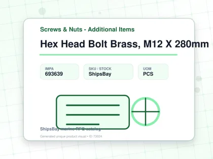 Hex Head Bolt Brass, M12 X 280mm - Screws & Nuts - Additional Items - IMPA 693639 - UOM PCS