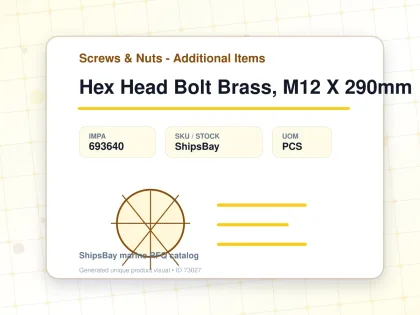 Hex Head Bolt Brass, M12 X 290mm - Screws & Nuts - Additional Items - IMPA 693640 - UOM PCS